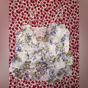 Floral Ruffle Blouse